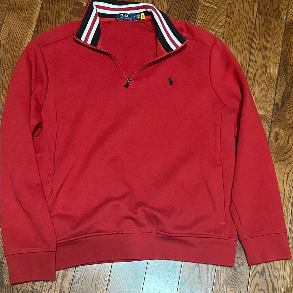 Polo by Ralph Lauren Red Zip-Up Men's Sweater